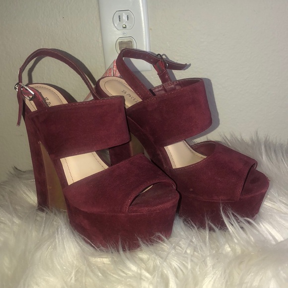 velvet chunky heels
